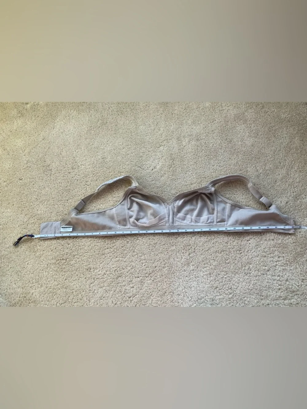 Lemorosy Beige Full Coverage Non Padded Wireless Minimizer Bra - Size 38D - EUC - Picture 6 of 6